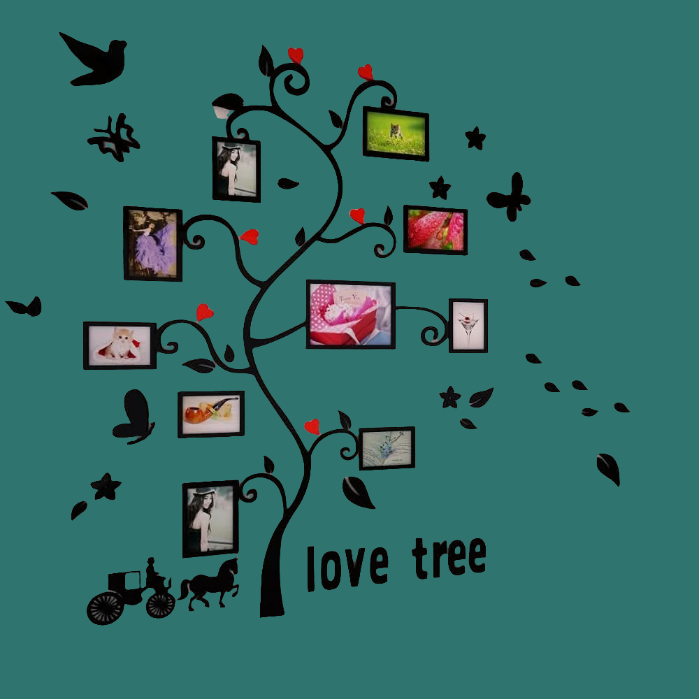 3d Acrylic Wall Love Tree with Photo Frames