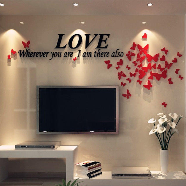 3D Acrylic Wall Decor , LED WALL LIVE BUTTERFLY WALL DECOR