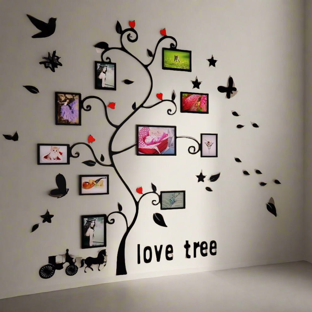3d Acrylic Wall Love Tree with Photo Frames