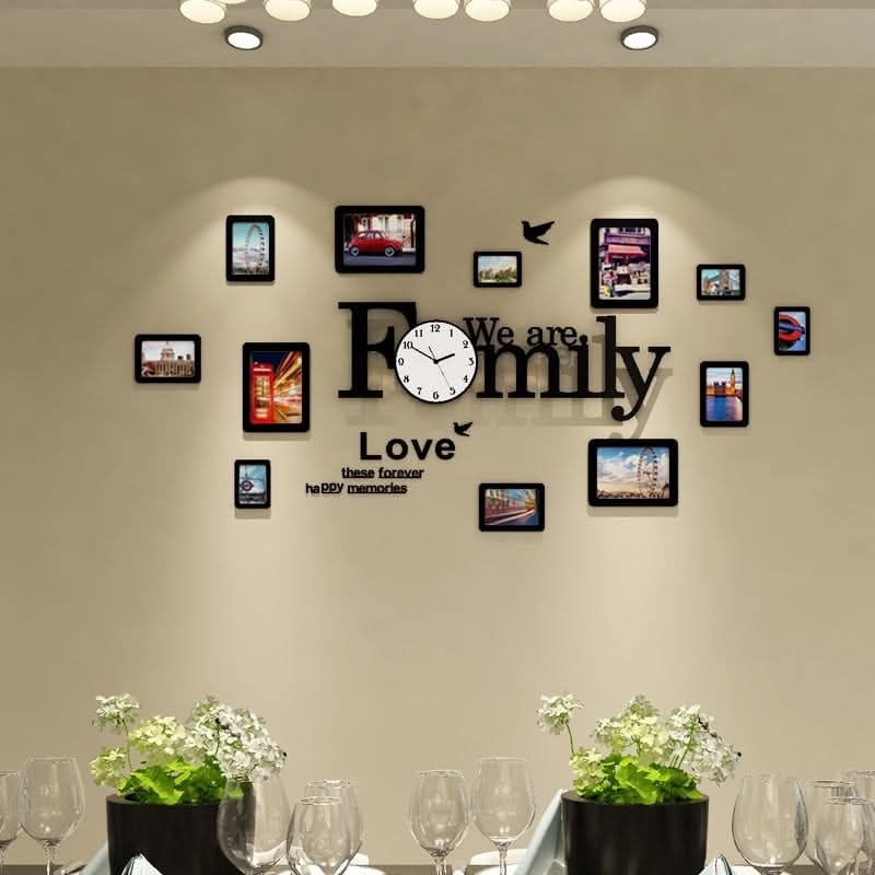 Family 3D Wall Clock With Frames