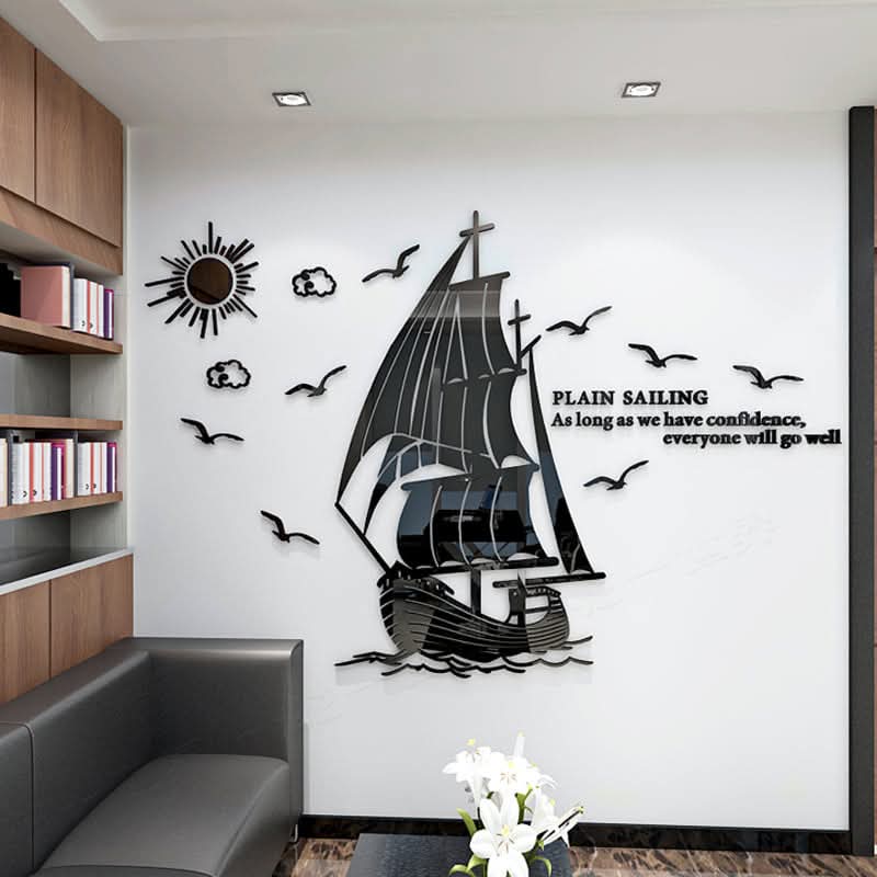 3d Ship on Sea Acrylic Wall Art