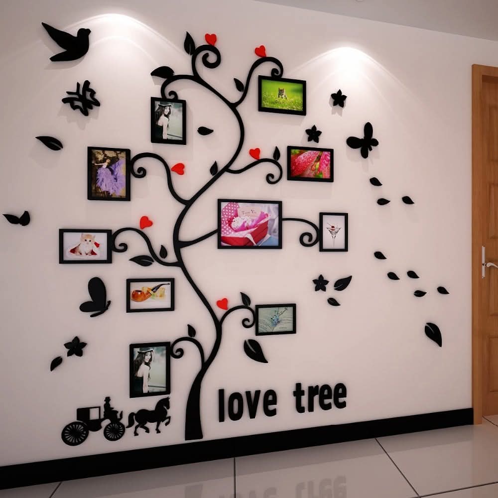 3d Acrylic Wall Love Tree with Photo Frames