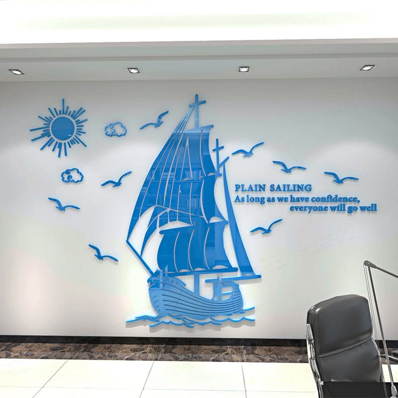3d Ship on Sea Acrylic Wall Art